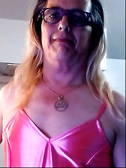Sissy Slut Ashley Jolene Modeling A Hot Pink Catsuit